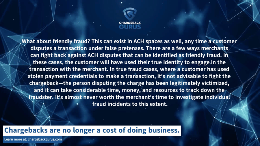 ACH chargebacks and friendly fraud
