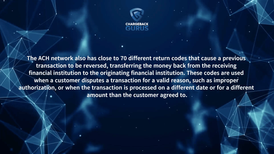 ACH chargeback reason codes
