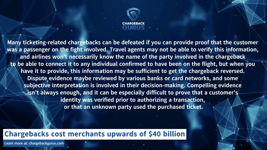 Airline ticket chargebacks