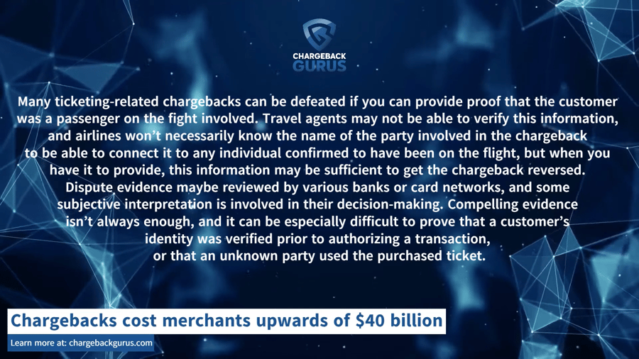 Airline ticket chargebacks
