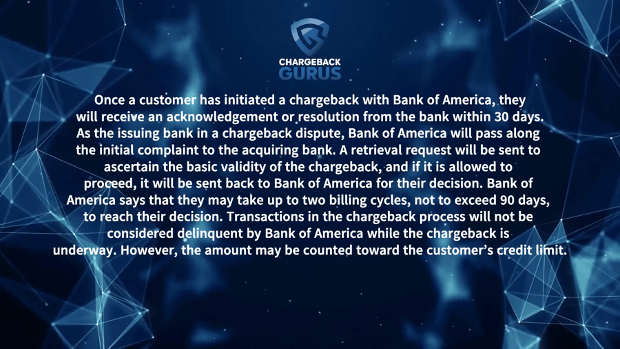 Bank of America Chargeback Process