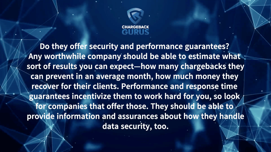 Chargeback Services Performance Guarantee