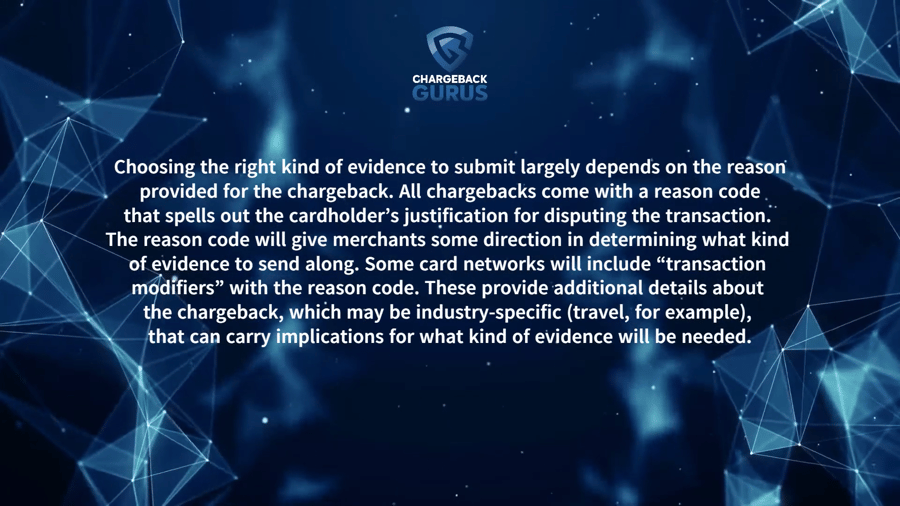 Chargeback representment reason codes