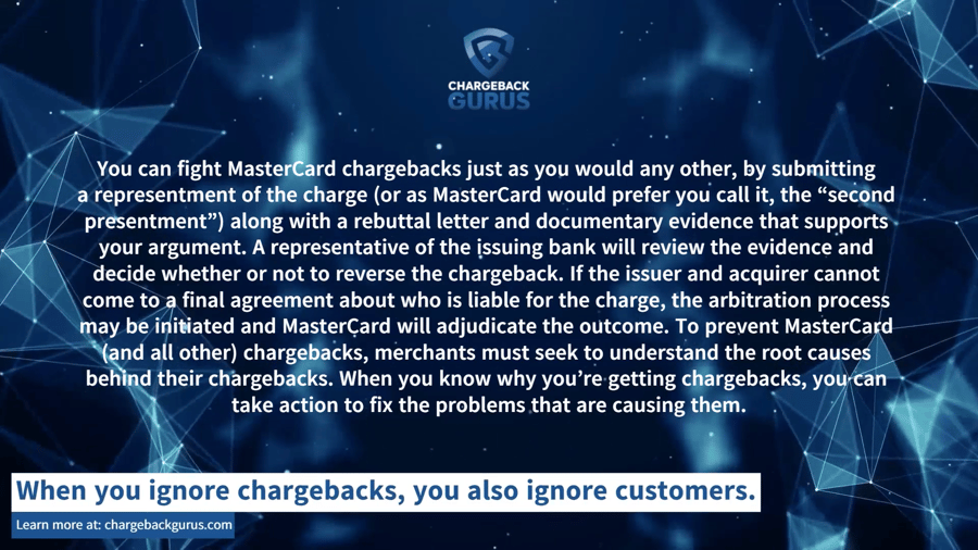 MasterCard chargeback dispute