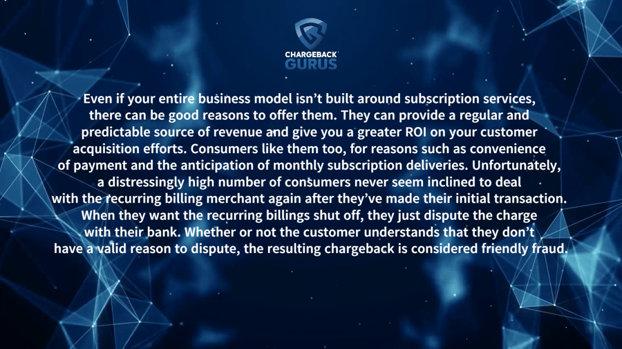 Recurring Billing Chargebacks and fraud
