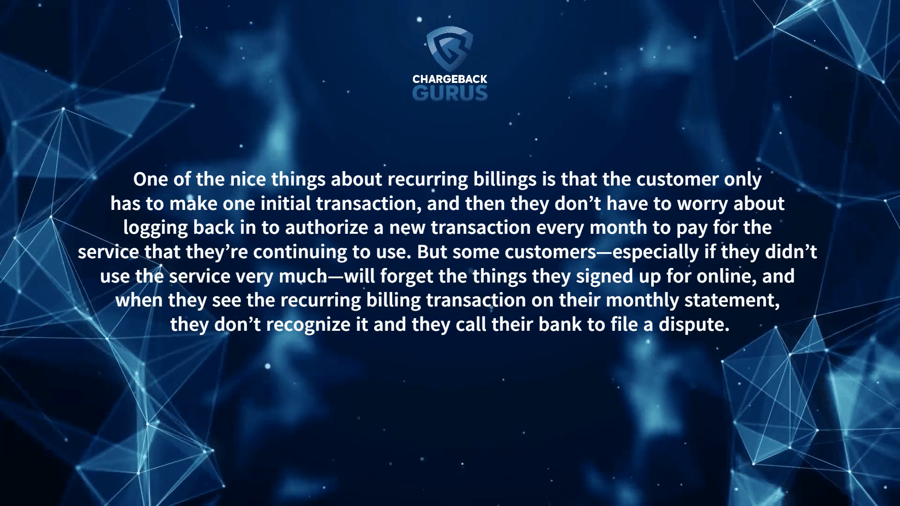 Subscription chargebacks