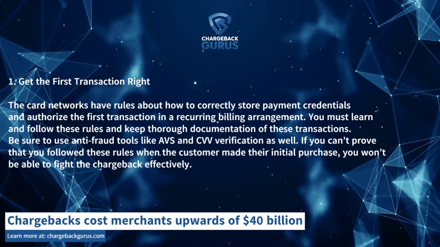 Recurring Billing chargeback prevention