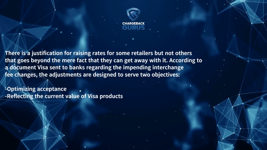 Visa Interchange fees rate change