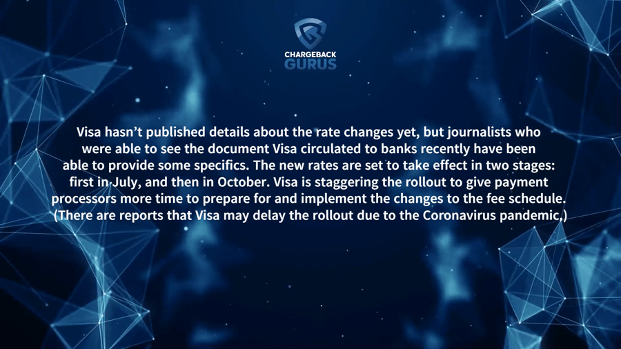 When is visa changing interchange rate fees?