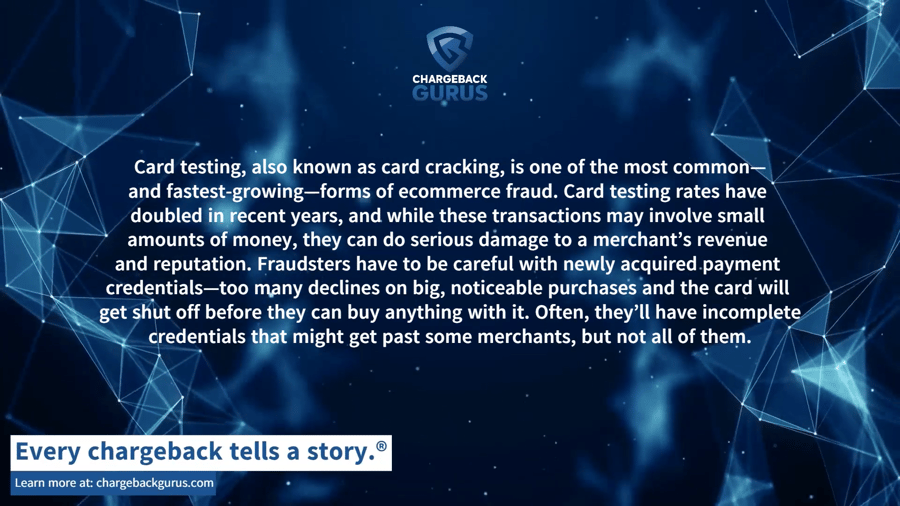 What is card testing?