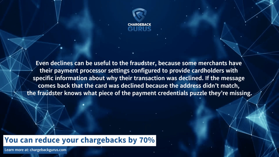 Card testing fraud and decline codes