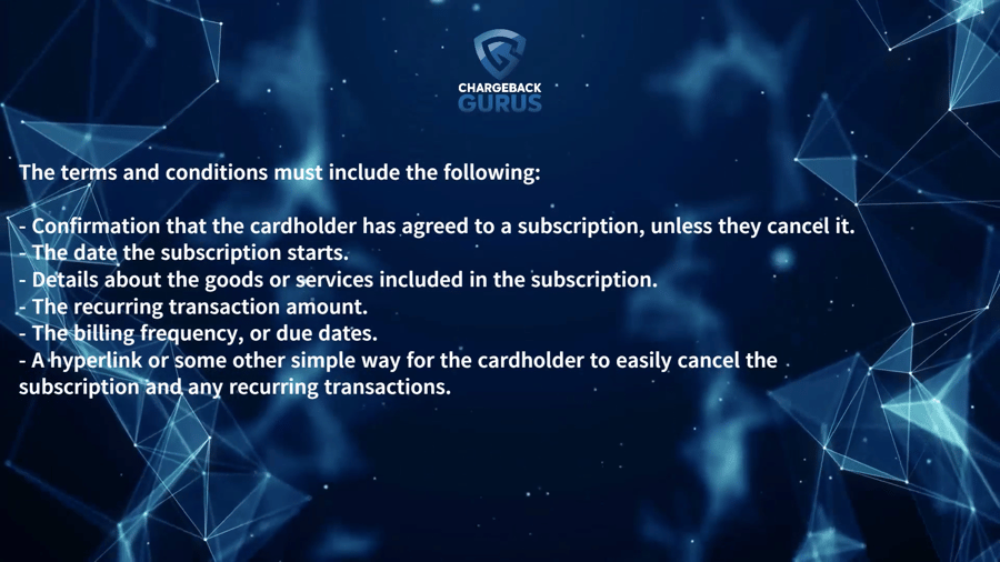 Visa subscription requirements