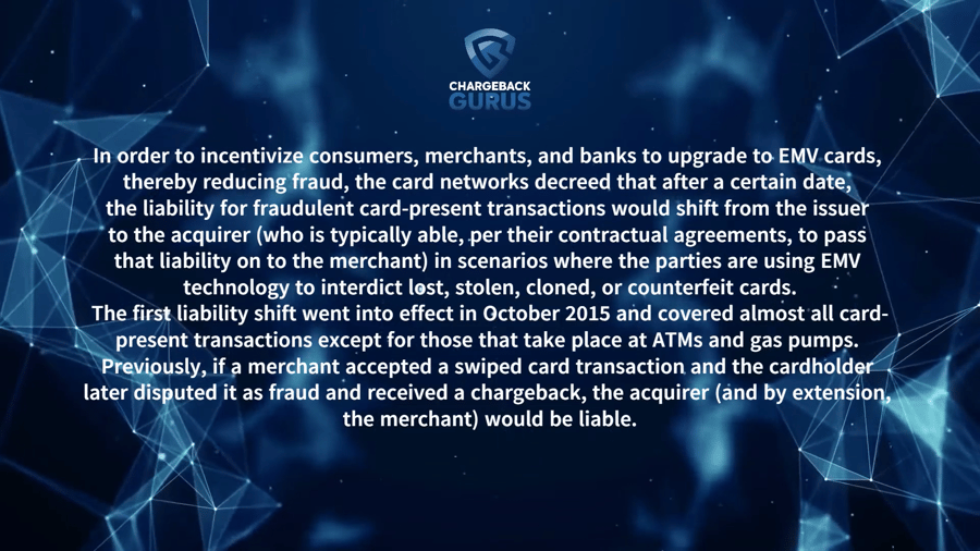EMV chips and chargebacks