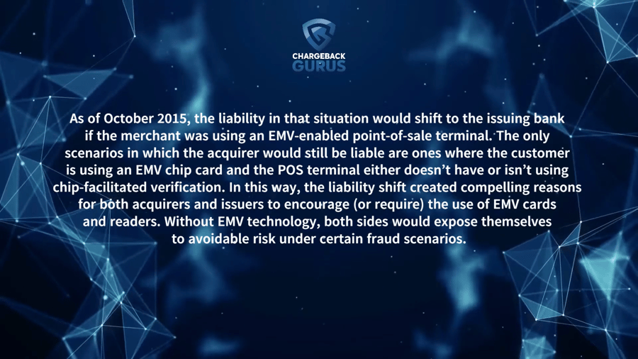 EMV chip fraudulent chargebacks