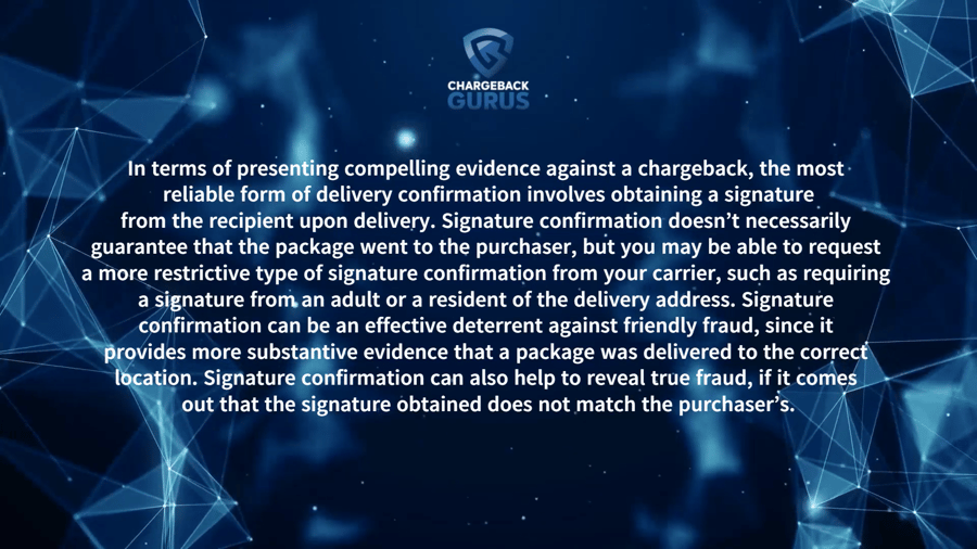 Chargeback compelling evidence