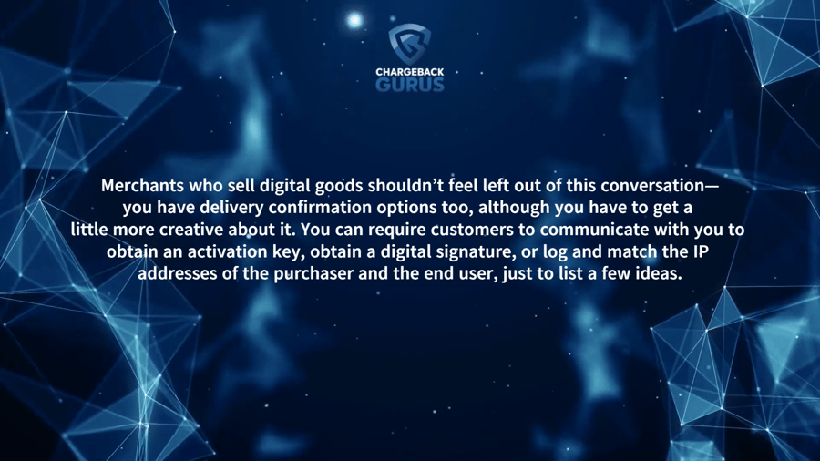 digital goods delivery confirmation