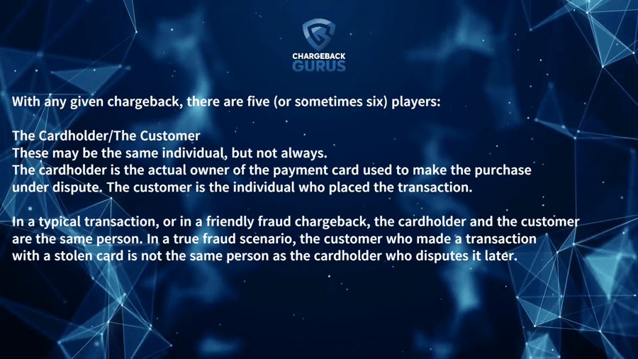 Who is involved in a chargeback?