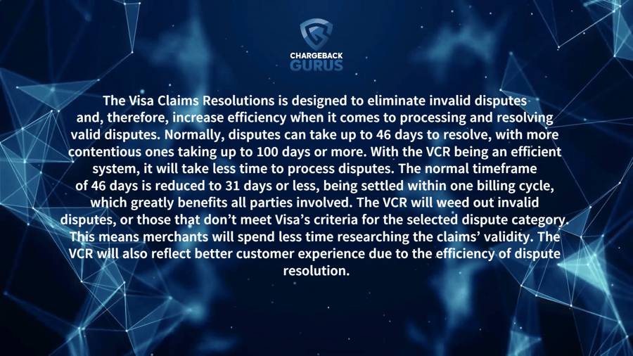 Visa Claims Resolution timeframe